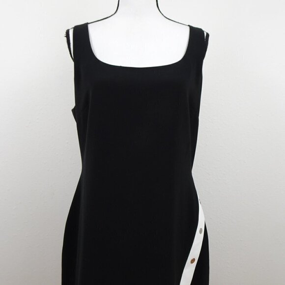 Ralph Lauren Scoop Neck Dress Women's Size 12 Black Sleeveless Lined Sheath - Picture 3 of 12